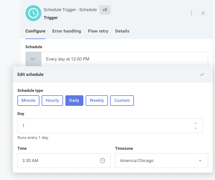 Set static integration trigger in Prismatic app