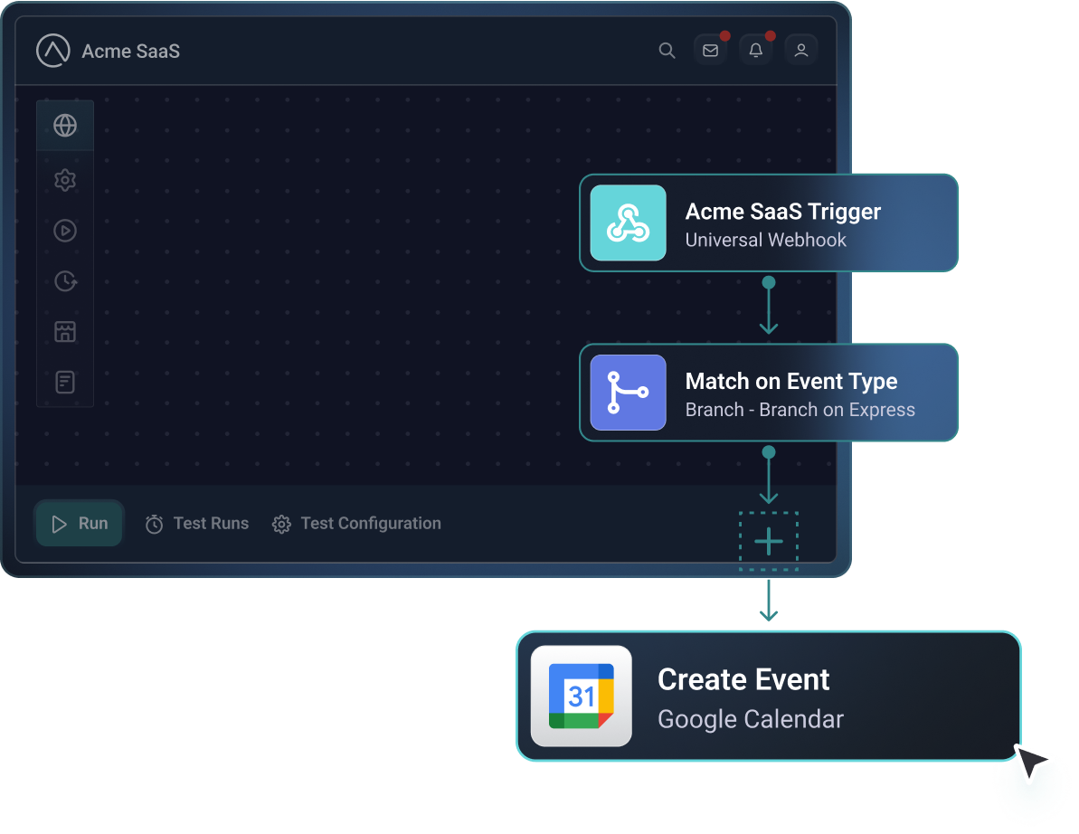 Embedded workflow builder