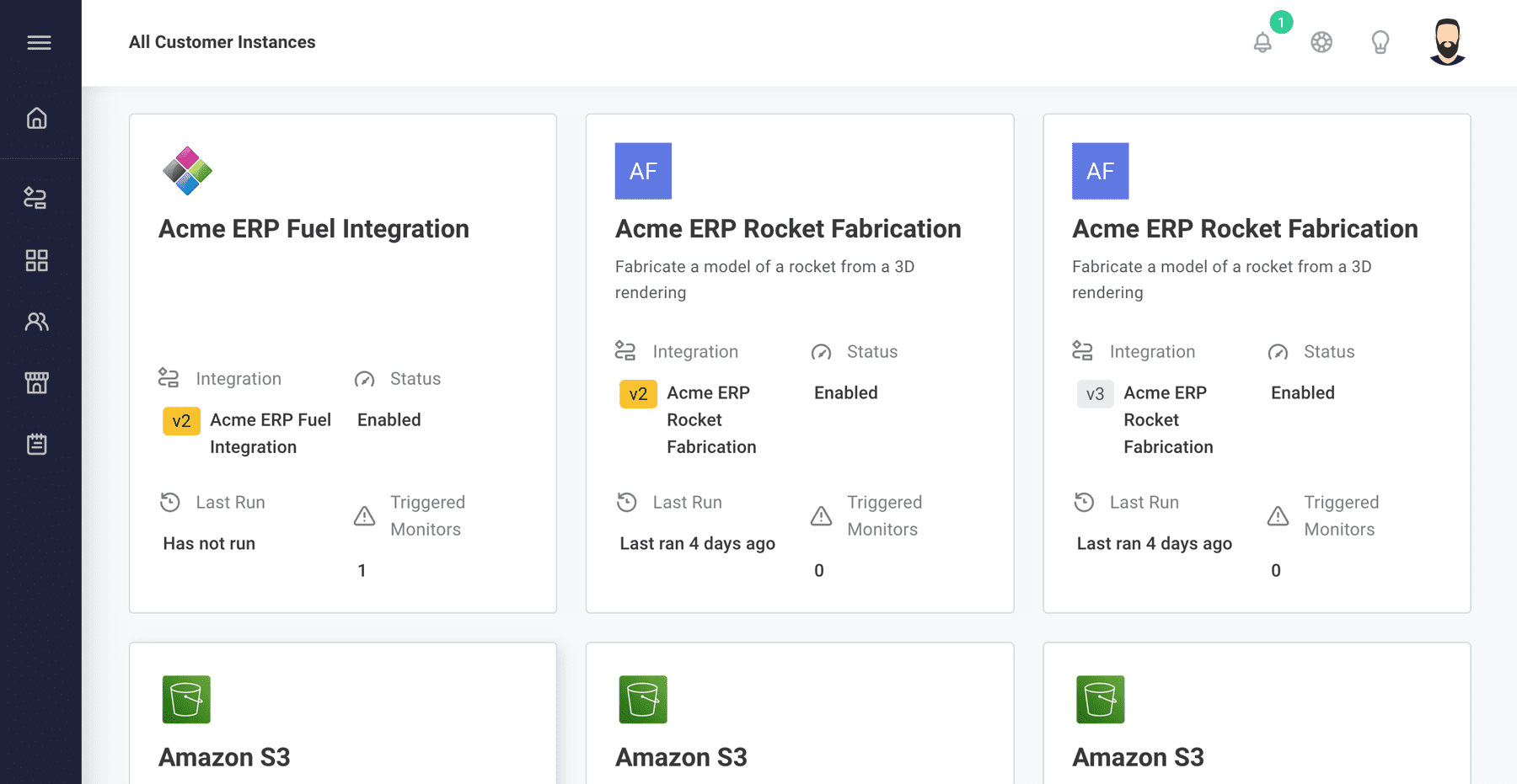 Alert monitor indicator on instance in Prismatic app