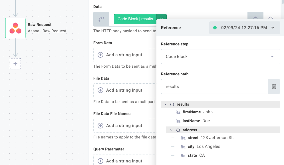 Raw request data from a JavaScript object