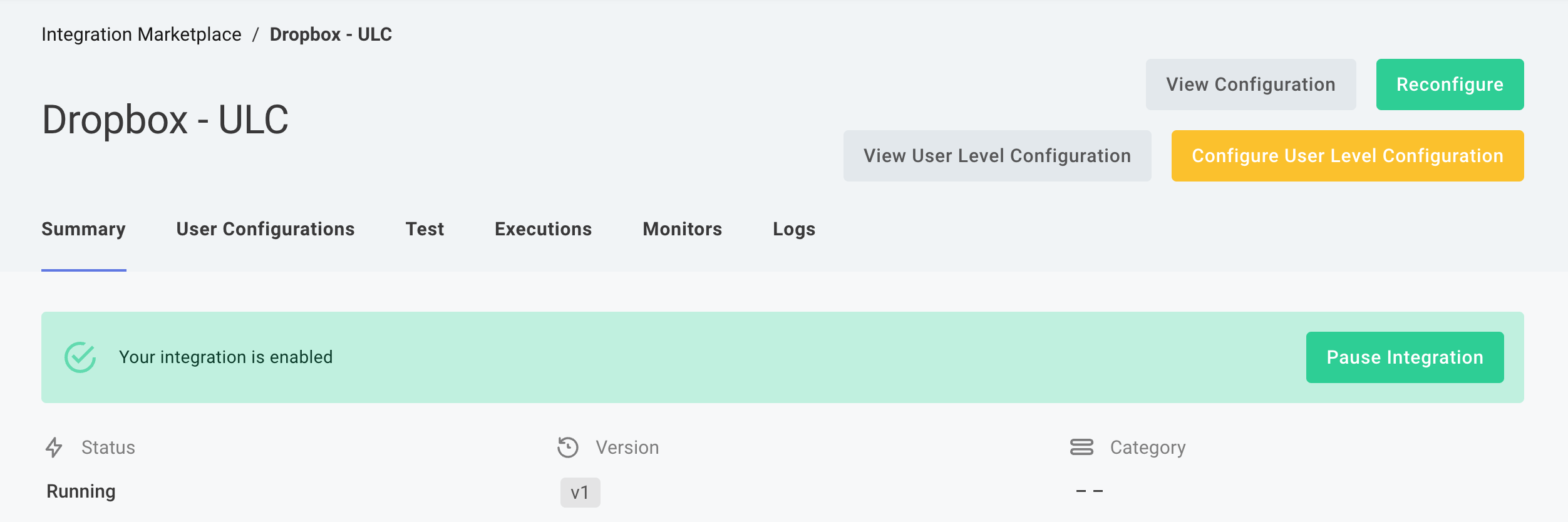 Configure user level config button in embedded