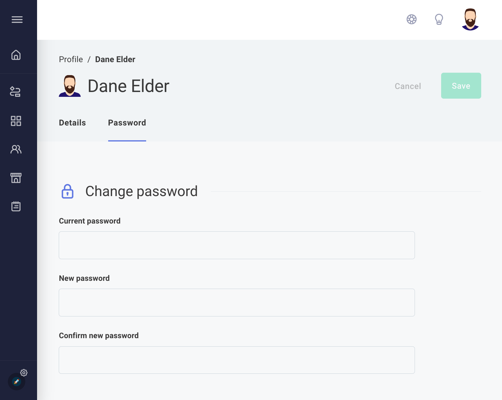 Change own password in Prismatic app
