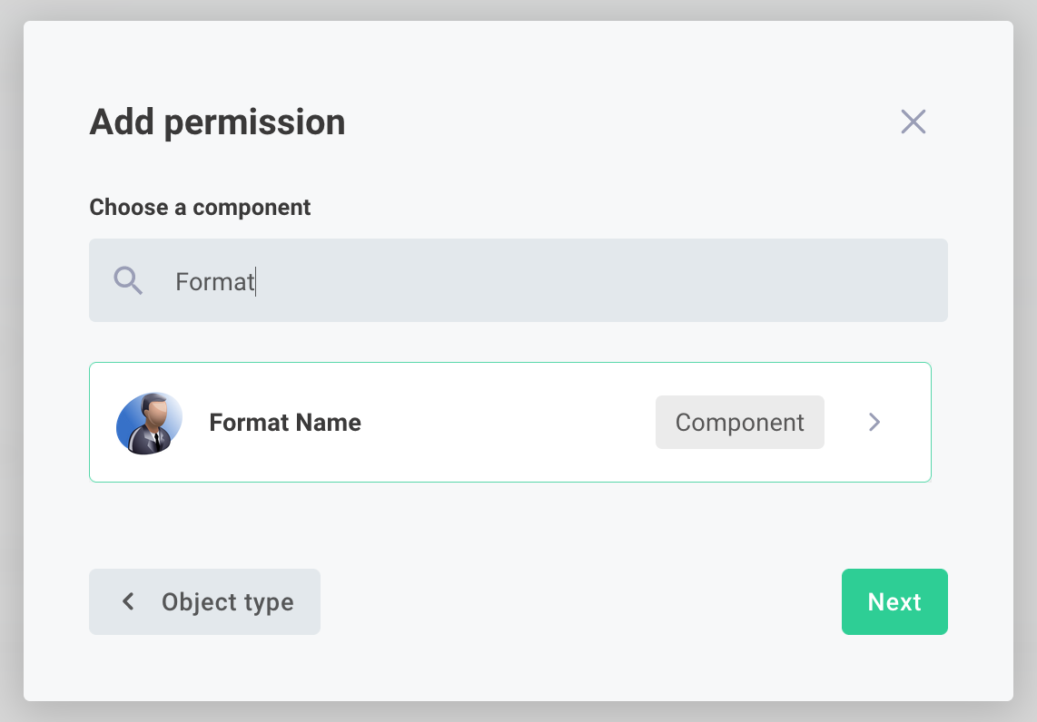 Select component for third-party permissions in Prismatic app