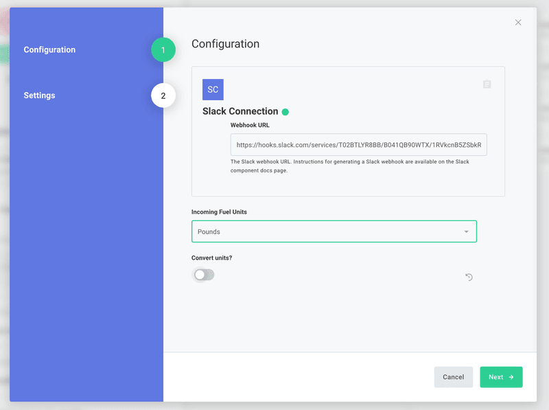 Screenshot of Prismatic's integration instance configuration experience