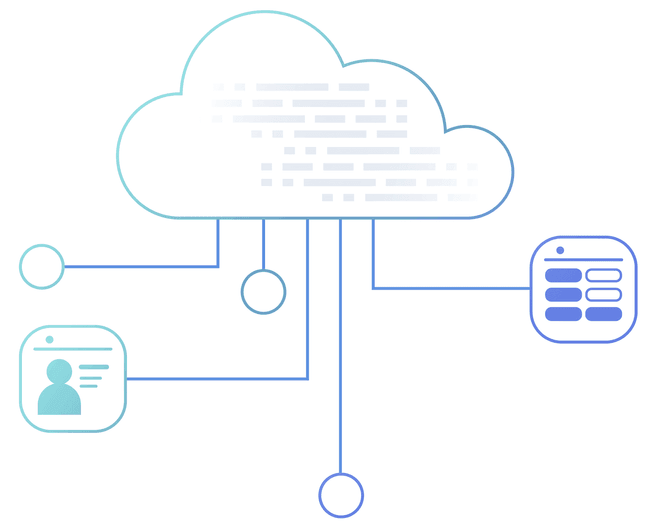 Illustration representing cloud-native infrastructure for embedded integrations for B2B software companies.