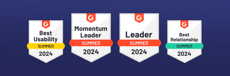 Summer 2024 G2 Report badges